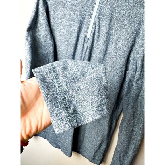 Lululemon Mens 1/4 Zip Pullover Heather Long Sleeve Top Athletic Medium Blue - Picture 3 of 7